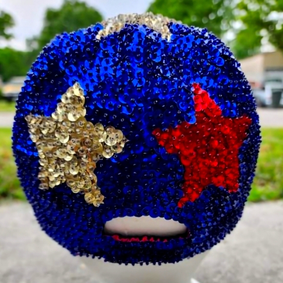 Rare Vintage 80s Sequins Star Cap - Picture 3 of 3